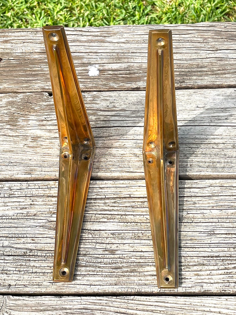 Unlacquered Brass Shelf Bracket Etsy