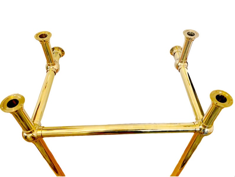 Unlacquered Brass Console Vanity Etsy