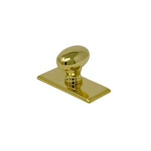 HRLBrass Oval Cabinet Knob - Polished Unlacquered Brass