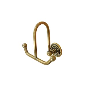HRLBrass Double Hook - Burnished Unlacquered Brass