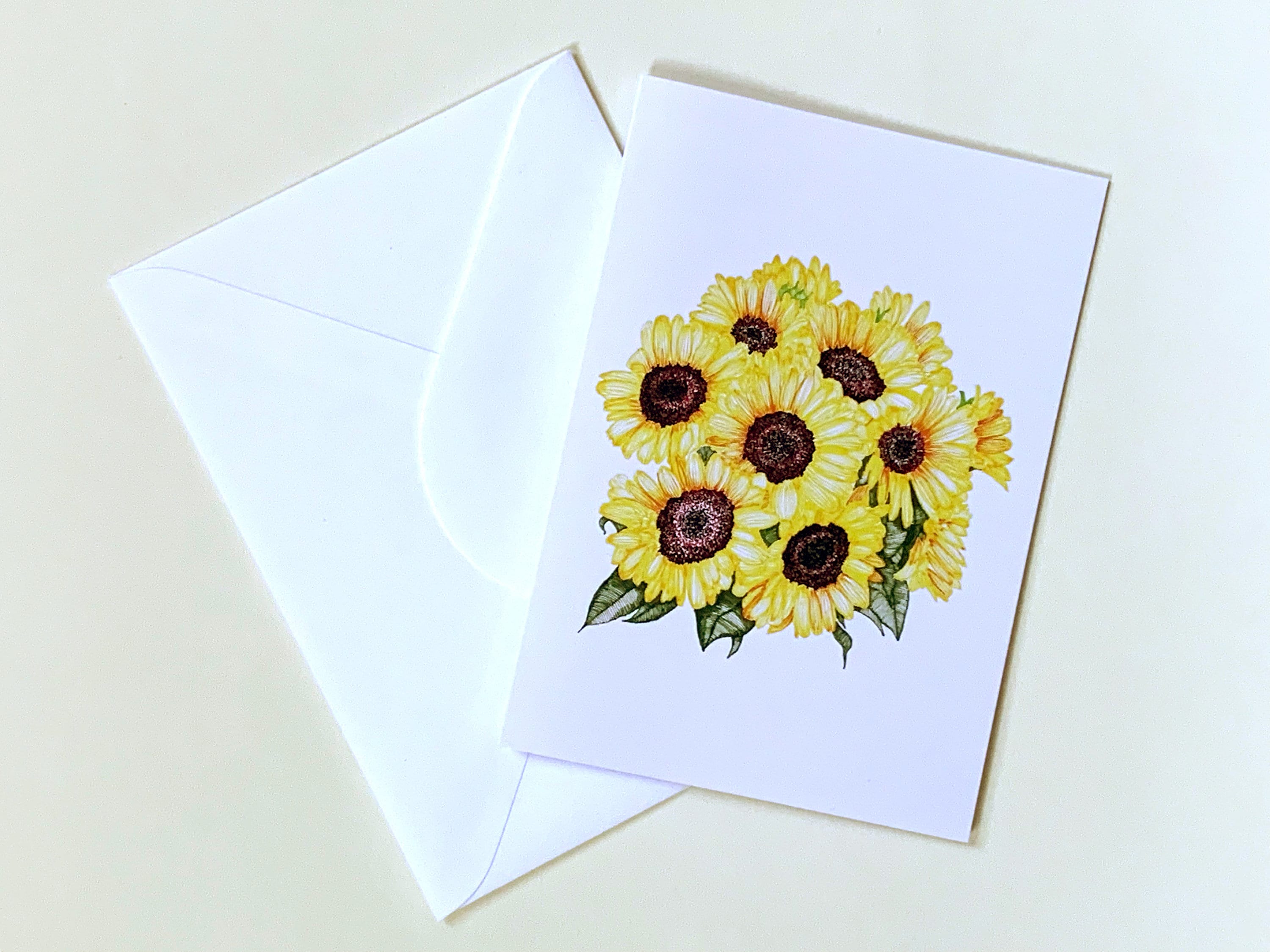 Sunflower Greeting Card Set - Etsy