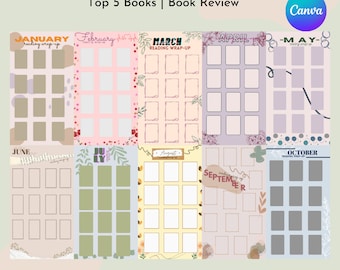 books and journals Monthly Reading Wrap Up Templates for Instagram Stories