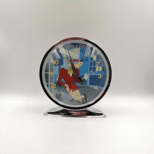 Vintage Desk Clock, 1990s, Made In China, Alarm Clock, Mechanical Clock, Rare Edition, Cute Heroes, Very Good Condition, Memorabilia,Stylish
