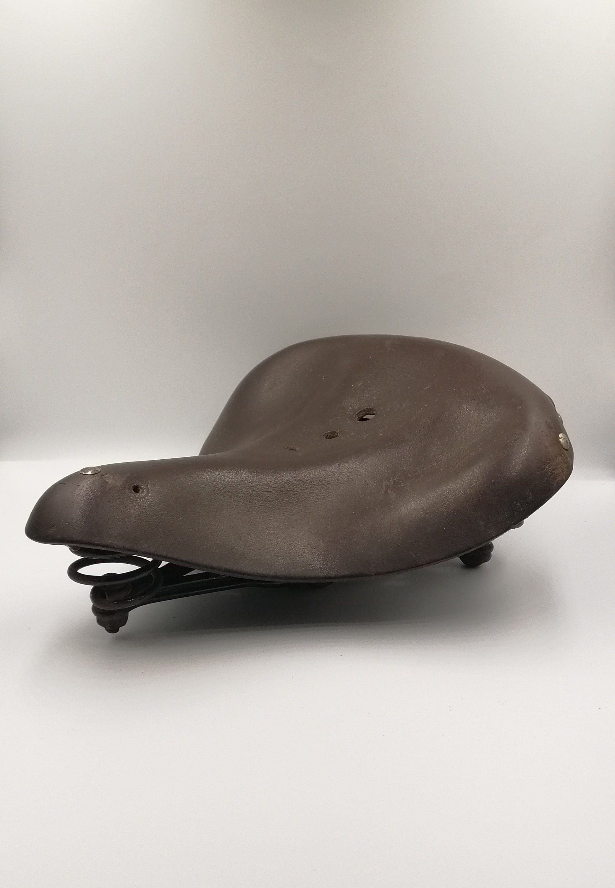 Antique Bike Saddle, Approximately 1900s, Leather, Original, Rare Item