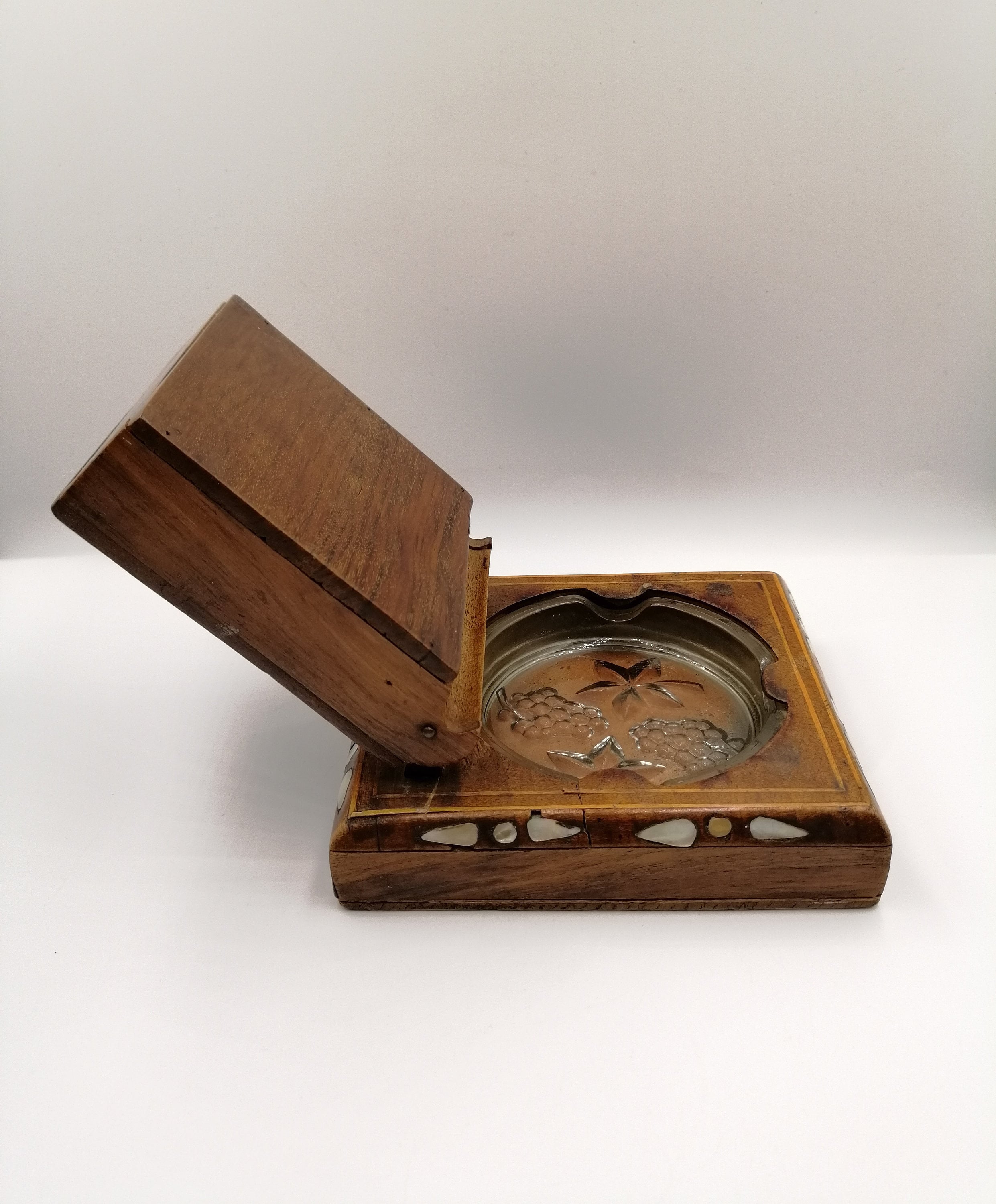 Antique Wood Cigarette Dispenser Box, Estimatedly 19401950s, With