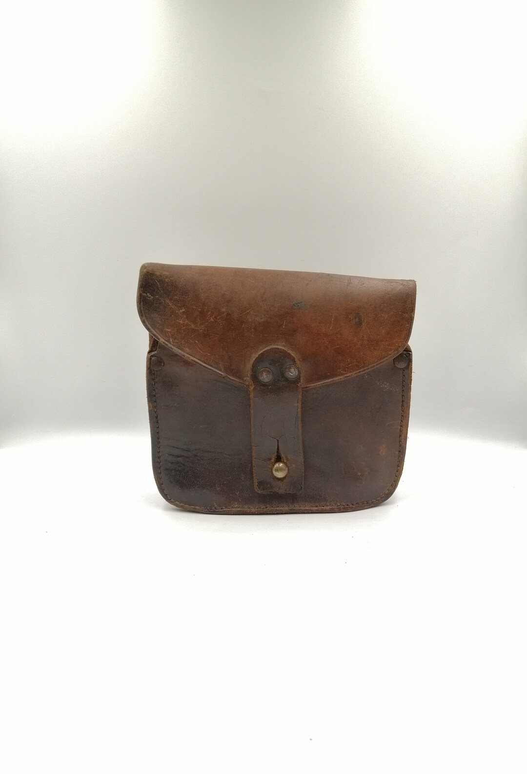 Antique Cartridge Case, WWI, 19151916, Gendarmeria, Frenchmade, Original, Brown Leather, Good