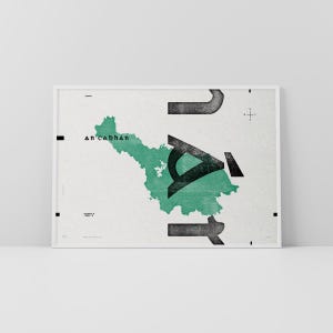 Co. Cavan Art Print • Ierland • Ierse poster • Gaelic/Keltisch • Typografische kunst • An Cabhán • Kaart