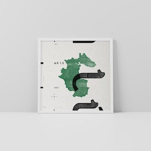 Co. Louth Art Print • Ierland • Ierse poster • Gaelic/Keltisch • Typografische kunst • Lú • Kaart