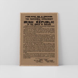 アイルランド共和国宣言 – 「Forógra na Poblachta」 – アイルランド – 高品質複製印刷 – 活版印刷ポスター – 1916