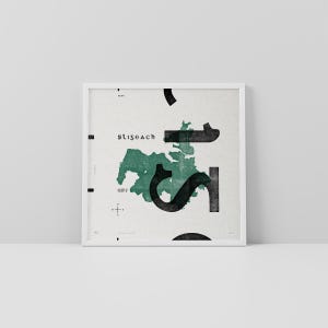 Co. Sligo Art Print • Ierland • Ierse poster • Gaelic/Keltisch • Typografische kunst • Sligeach • Kaart