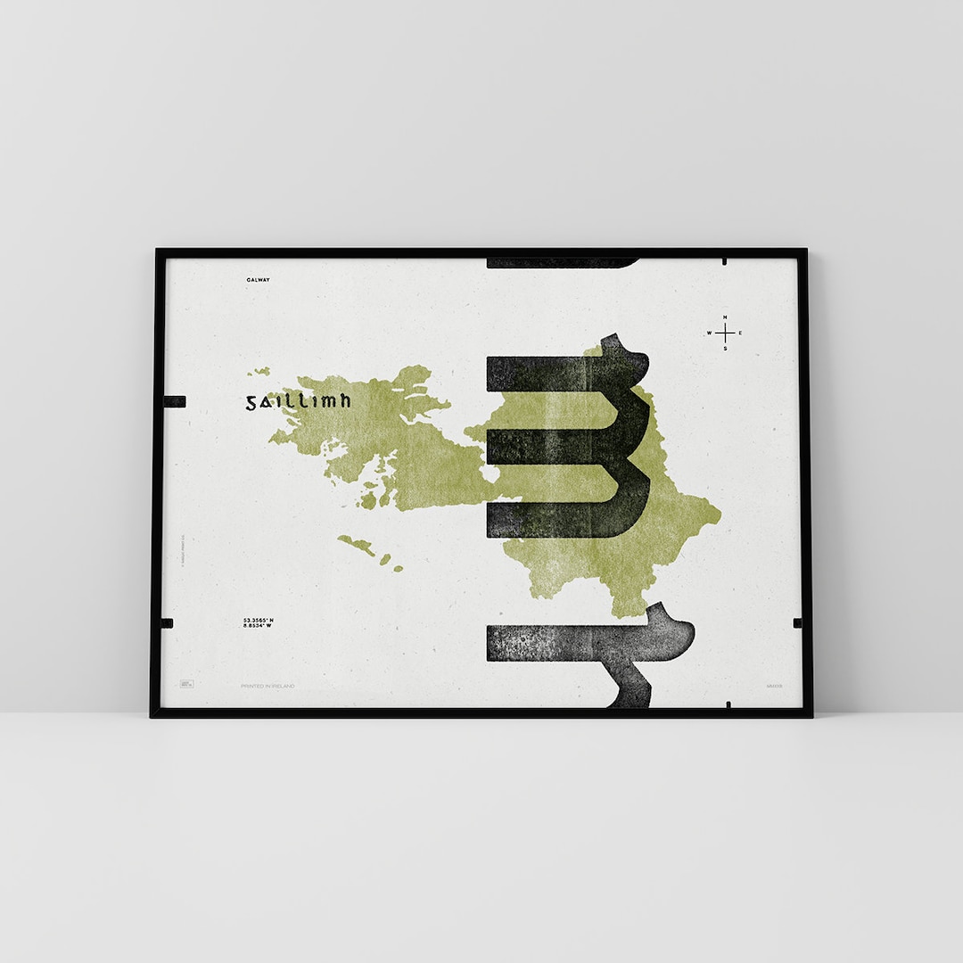 Co. Galway Art Print Ireland Irish Poster Gaelic / Etsy