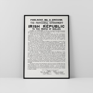 アイルランド共和国宣言 – 「Forógra na Poblachta」 – アイルランド – 高品質複製印刷 – 活版印刷ポスター – 1916