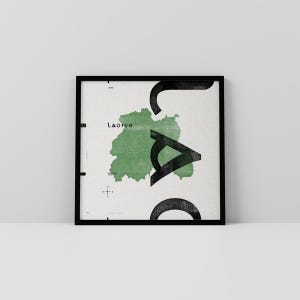 Co. Laois Art Print • Ierland • Ierse poster • Gaelic/Keltisch • Typografische kunst • Laois • Kaart