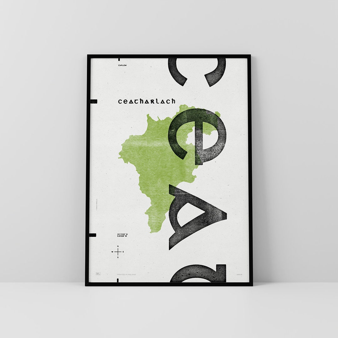Co. Carlow Art Print Ireland Irish Poster Gaelic / Etsy