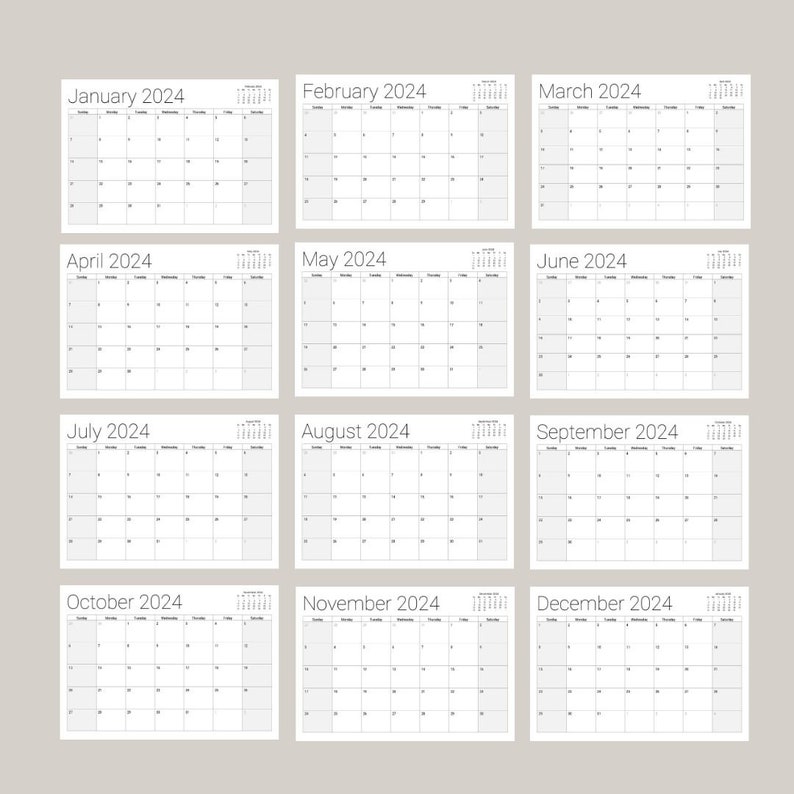 2024 Calendar Planner Printable - Etsy
