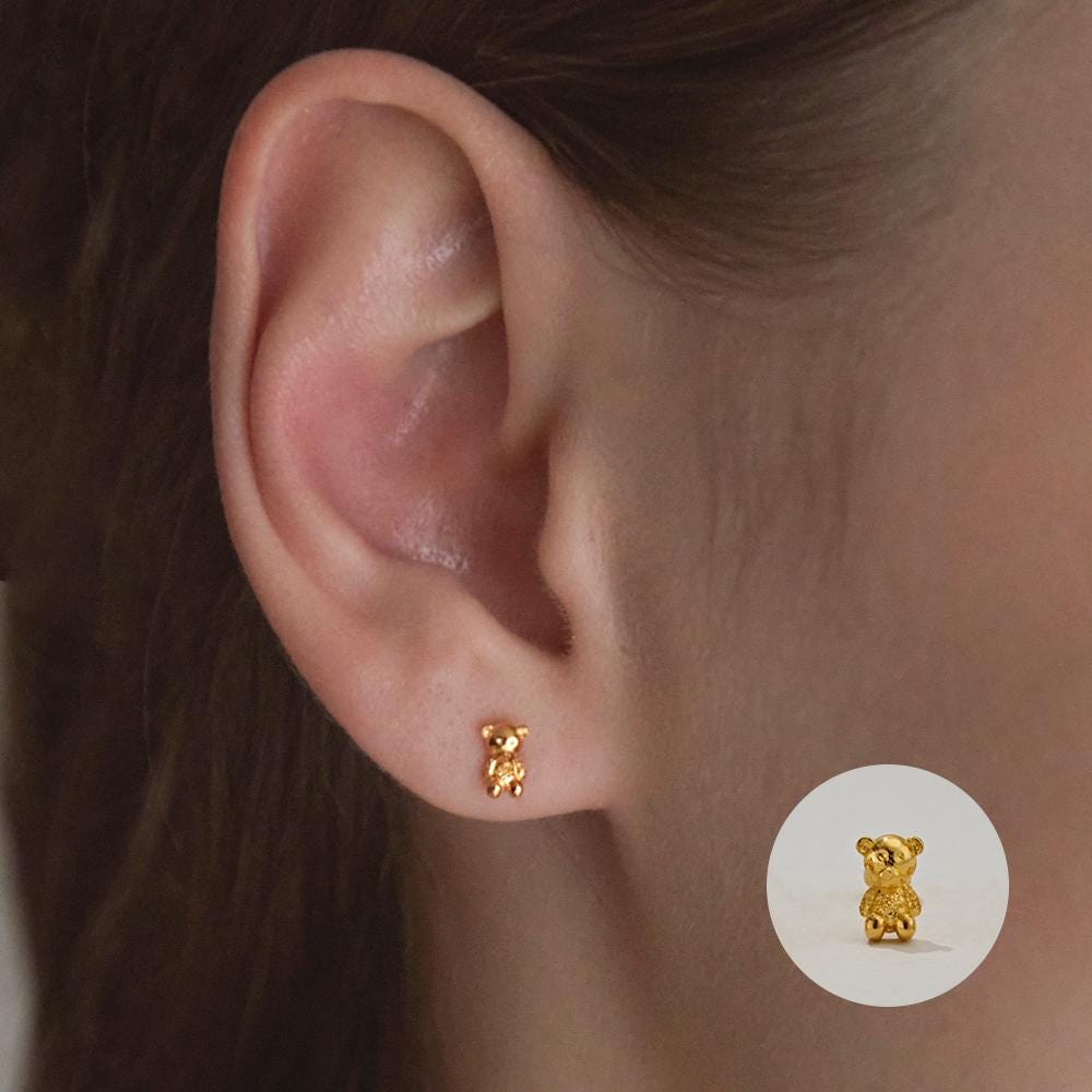 1 paio 16G acciaio chirurgico borchie per piercing all'orecchio 1 paio 16G acciaio chirurgico borchie per piercing all'orecchio
