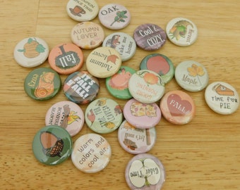 Fall / Autumn Cottagecore Button Blind Bags (cottage core small gift pumpkin spice cat cozy sweater weather leaves warm)