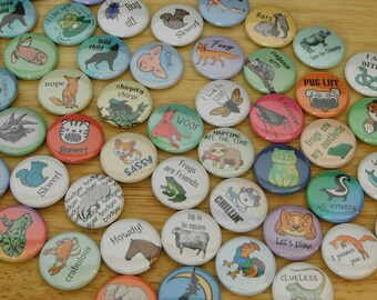 Animal 1" Button Blind Bags (zoo cats dogs birds farm insects bugs birds forest creature fish frog gift stocking stuffer kid friendly)