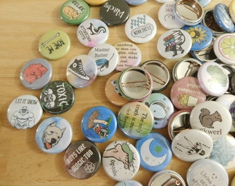 10 pc Button Blind Bags, 1 inch, U PICK THE THEME (stocking stuffer, small gift pinback, pin gothic fantasy sci-fi funny novelty sexy)