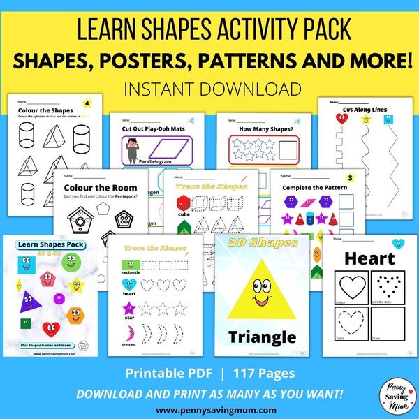 Learn Shapes Educational Activity Printables