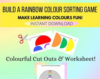 Learn Colours, Toddler Colour Matching, Build a Rainbow, Colour Sorting Activity, Rainbow Colours, Preschool, Teacher Resources, Printables