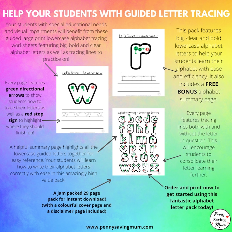 Large Print, Guided Alphabet Letter Tracing, Special Educational Needs