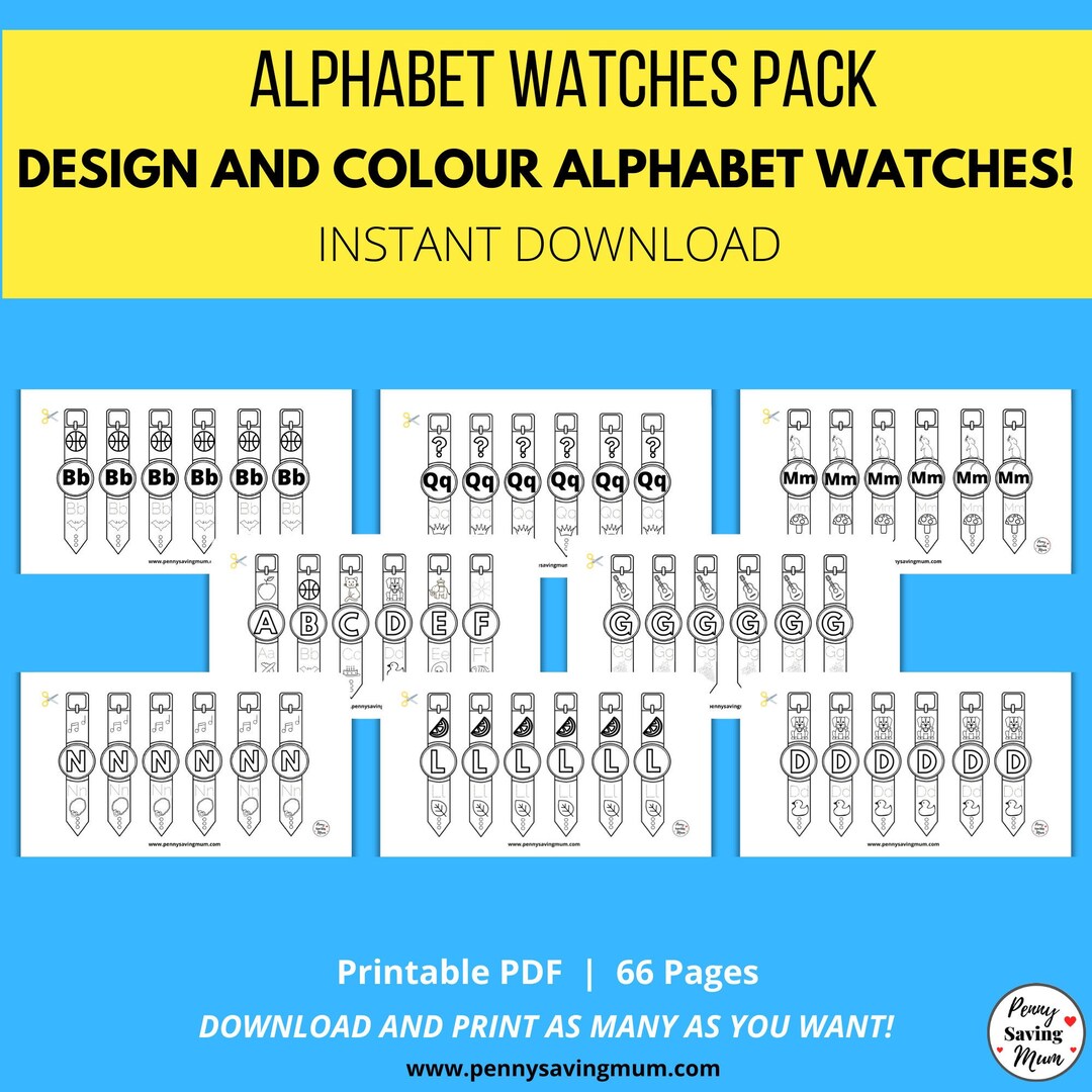 Alphabet Watch Printables - Etsy