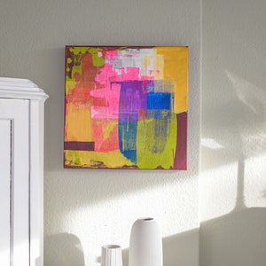Abstract painting/abstract art/modern art/on canvas/50 x 50 cm/ painting/colorful with gold/wall decoration