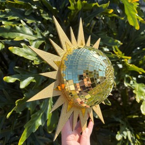 Disco Sun | Funky Mirror Mosaic Wall Hanging | Boho Maximalist Art | Dopamine Decor image 5
