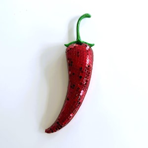 Disco Chili Pepper Wall Decor | Mosaic Mirror Kitchen Art