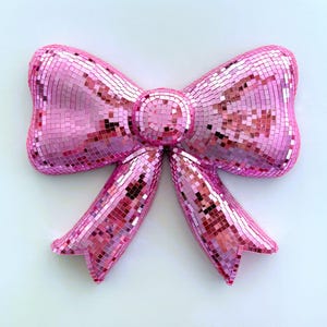 Pink Disco Bow | Cute 3D Wall Sculpture | Funky Maximalist Pop Art | Dopamine Decor