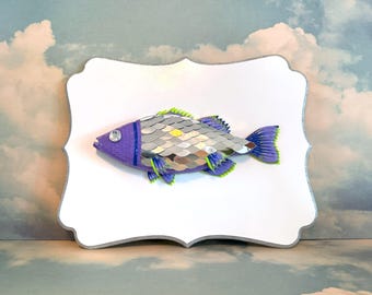 Mirror Ball Disco Fish Wall Art: Funky Coastal Decor