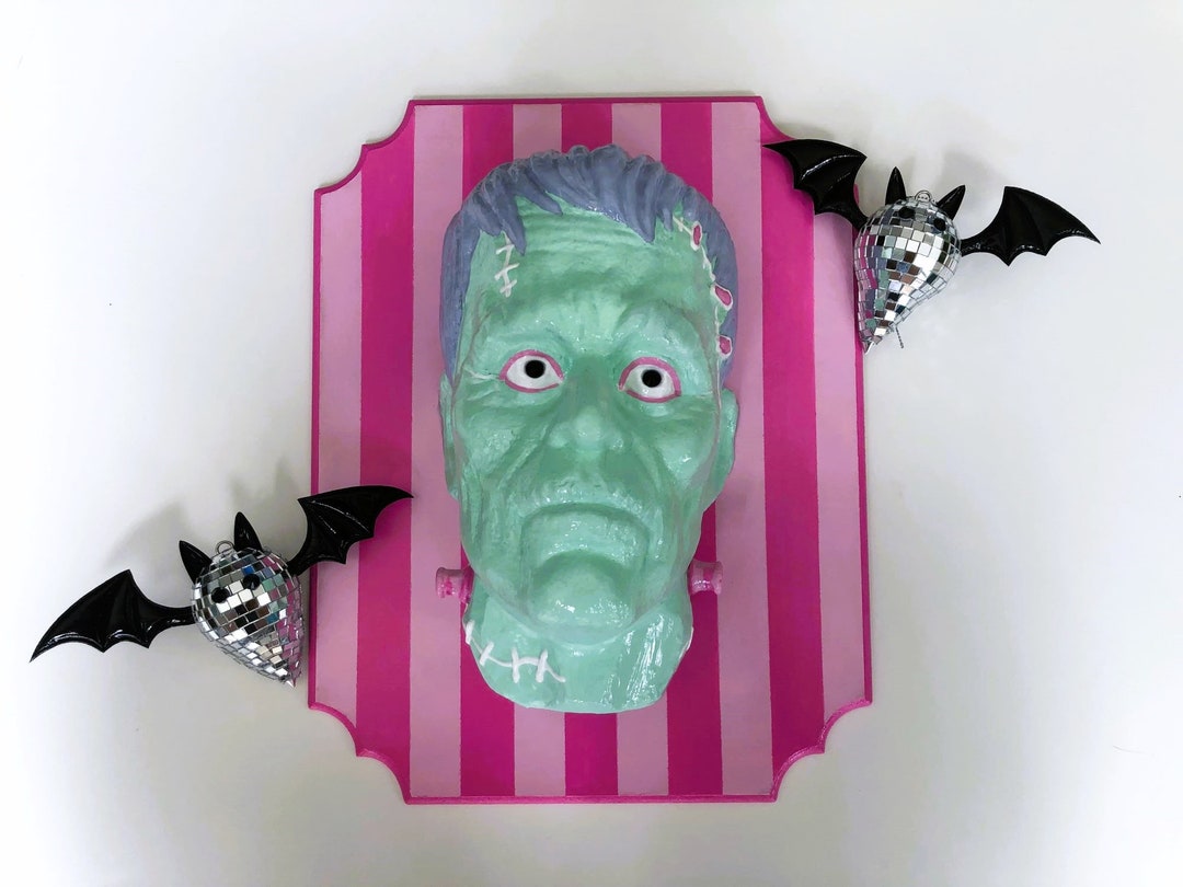 Frankenstein Head Wall Mount 3D Pastel Pink Frankenstein Etsy