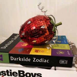 Disco Strawberry | Quirky Maximalist Decorative Object | Funky Fruit Sculpture