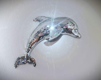 Delfino da discoteca Arte animale funky Mosaico con sfera a