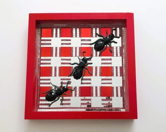 Disco Picnic Ants | Funky Summer Insect Art | Maximalist Mosaic Mirror Art | Kitchen Dopamine Decor