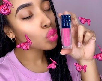 Pink Lipstick - Janine > Bubble Gum Pink - Matte Velvet Liquid Lipstick - NWNY BEAUTY