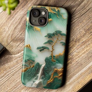 Coque de portable Jade Waterfall : coque de protection de style japonais
