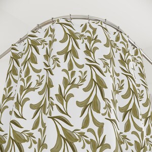 Leaf Pattern Minimalist Polyester Shower Curtain Cute Aesthetic Home Decor Dorm Shower Curtain Boho Style Bathroom Decor Bathroom Accents