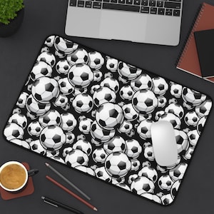 Soccer Ball Pattern Mouse Pad Desk Mat Gift for Her Gift for Him Office Decor Soccer Player Gift Back to School Supples Office Accessories