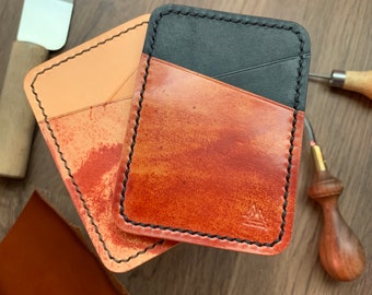 Shell Cordovan Leather Wallet "The Solo", Minimalist, Reverse Shell,Two-toned, Limited Edition, Small cardholder, Unique, Lightweight wallet