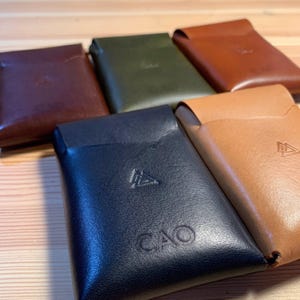 "Leder Geldbörse ""The Trek"" , schlanker Kartenhalter, minimalistische Geldbörse, Herren-Geldbörse, Damen-Geldbörse."