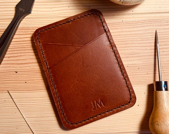 Custom Leather Wallet "The Solo", Minimalist Wallet, Small Cardholder, Custom, Slim Wallet, Men’s Wallet Women’s Wallet