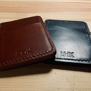 Custom Leather Wallet The Solo, Minimalist Wallet, Small Cardholder, Custom, Slim Wallet, Mens Wallet Womens Wallet zdjęcie 4