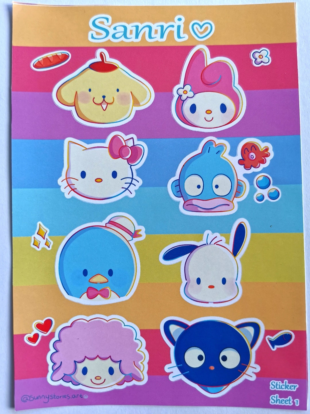 SANRIO Sticker Sheets - Etsy