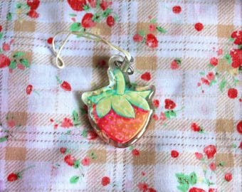 Strawberry Phone Charm Keychain