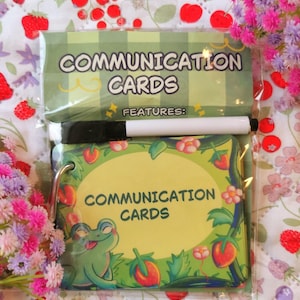 Frog and Strawberry Cottagecore Communication Cards with Marker