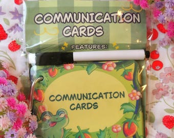 Frog and Strawberry Cottagecore Communication Cards with Marker