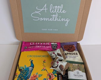 Crossword Puzzle Gift Box: Relaxation Treat with Coffee, Tea, Chocolates and Biscuits