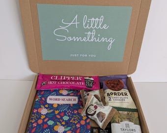 Wordsearch floral Puzzle Gift Box: Coffee, Tea, Chocolate and Biscuits.